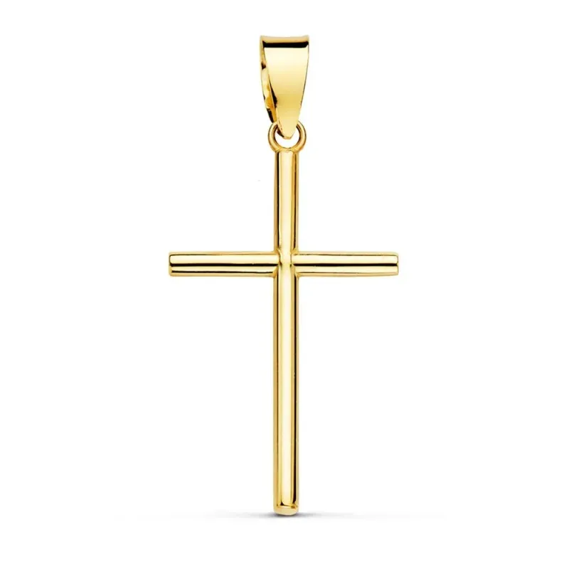 Cruz oro 18k palo liso 21mm. [AB2888]