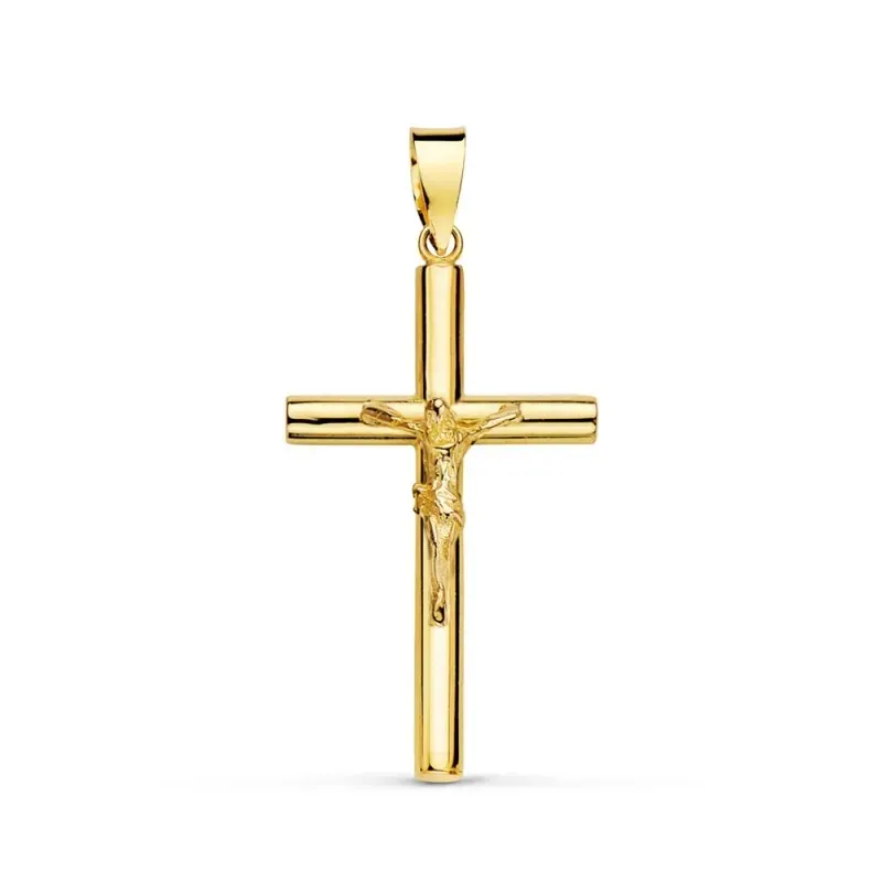 Cruz oro 18k palo liso 25mm. [AB2891]