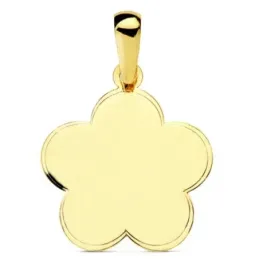 Colgante oro 18k flor nácar 17mm. [AB2900]