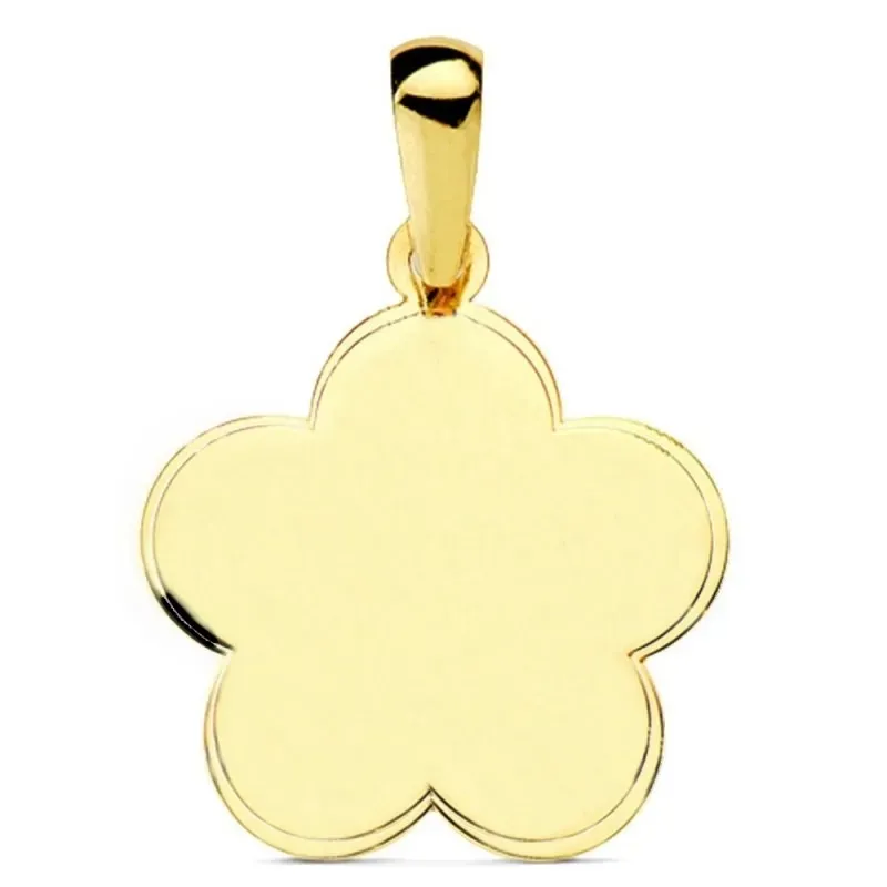 Colgante oro 18k flor nácar 17mm. [AB2900]