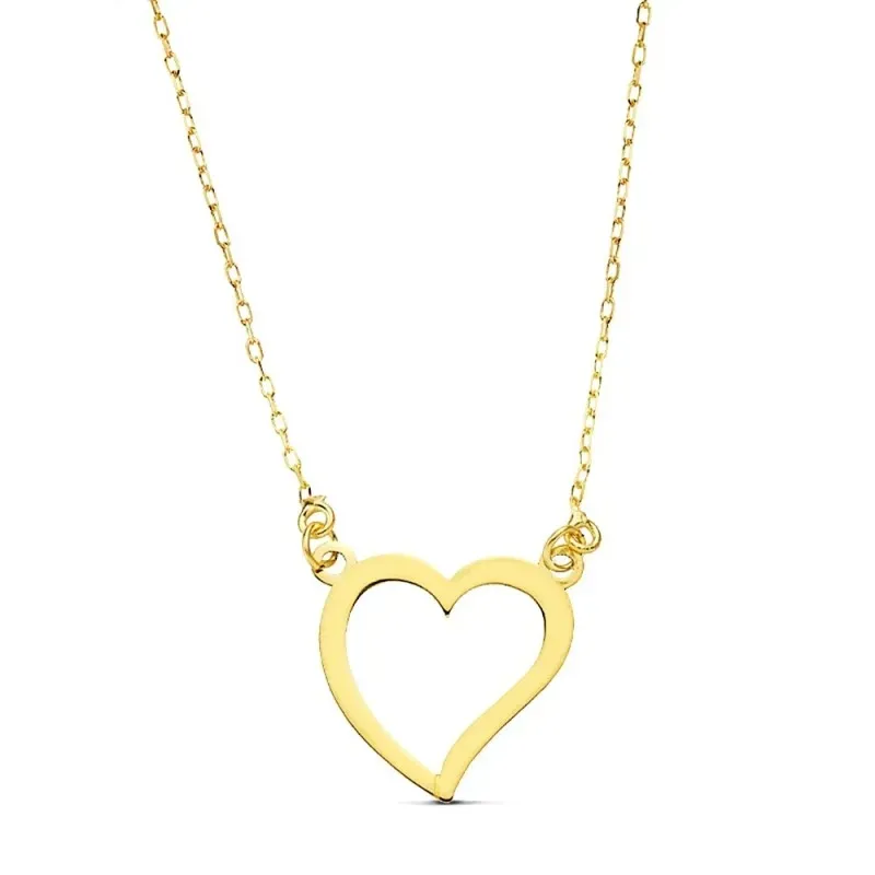 Gargantilla oro 18k corazón 45cm. 13mm. [AB2904]
