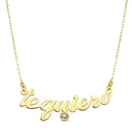 Gargantilla oro 18k te quiero circonita 45cm. [AB2911]