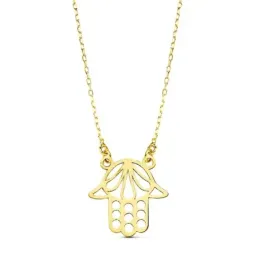 Gargantilla oro 18k mano de Fátima 45cm. 14mm. [AB2914]