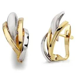 Pendientes oro 18k bicolor bandas 16mm. [AB2933]