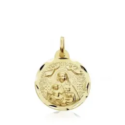 Medalla oro 18k Virgen del Rocío 18mm. [AB2993]