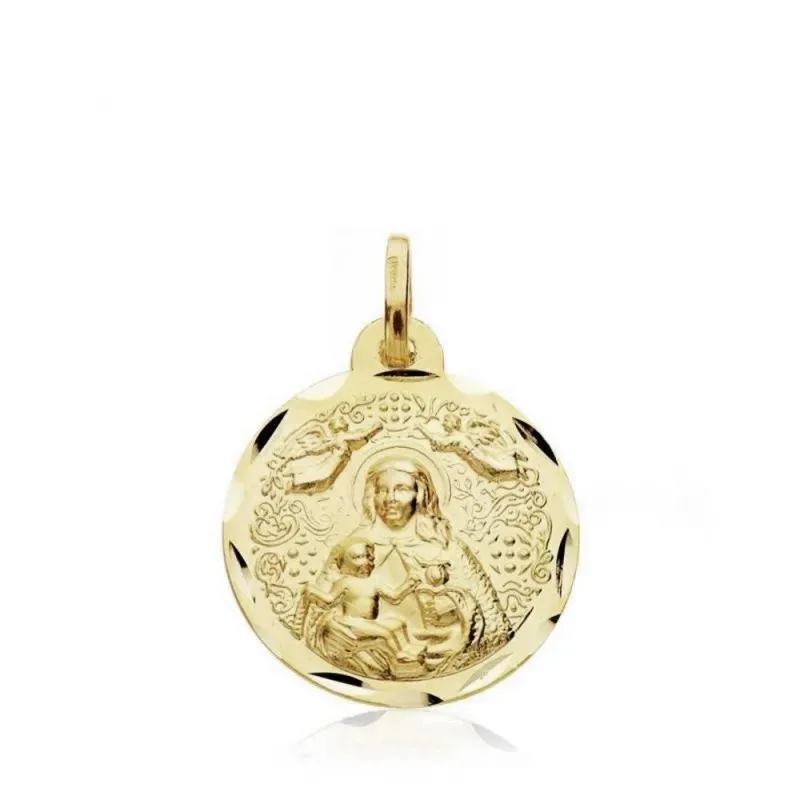 Medalla oro 18k Virgen del Rocío 18mm. [AB2993]