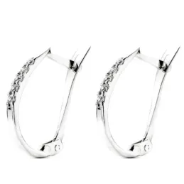 Pendientes oro blanco 18k multipiedra 17mm. [AB3019]