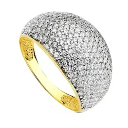 Sortija oro 18k bicolor circonitas [AB3032]