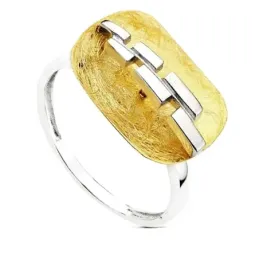 Sortija oro 18k bicolor lanzadera [AB3096]