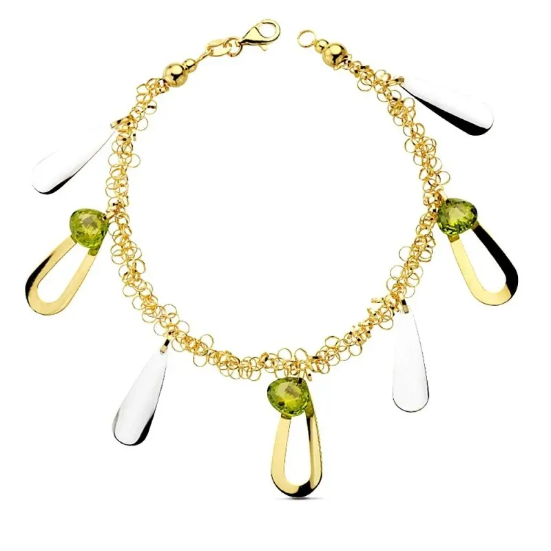 Pulsera oro 18k bicolor fetiches 19cm. 10,65gr. [AB3162]