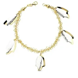 Pulsera oro 18k bicolor fetiches 19cm. 11,10gr. [AB3166]