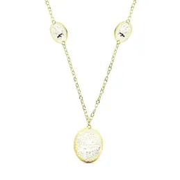 Gargantilla oro 18k bicolor flores 45cm. 7,20gr. [AB3170]