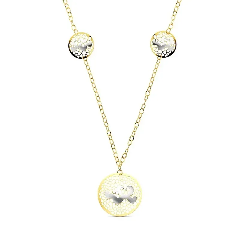 Gargantilla oro 18k bicolor corazones 45cm. 6,8gr. [AB3171]