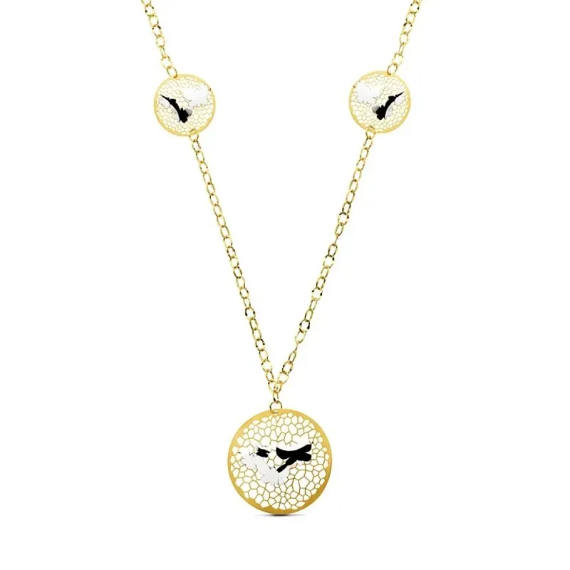 Gargantilla oro 18k bicolor mariposas 47cm. 6,75gr. [AB3172]