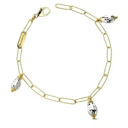 Pulsera oro 18k bicolor eslabones 19cm. 5,80gr. [AB3174]