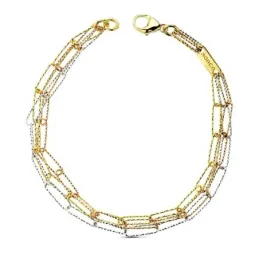 Pulsera oro 18k tricolor fetiches 19,5cm. 6gr. [AB3176]