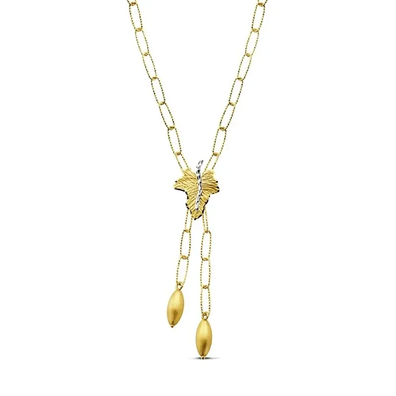 Gargantilla oro 18k bicolor hoja 44cm. 10,35gr. [AB3177]