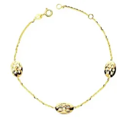 Pulsera oro 18k ovales calados 19,5cm. 2,30gr. [AB3187]