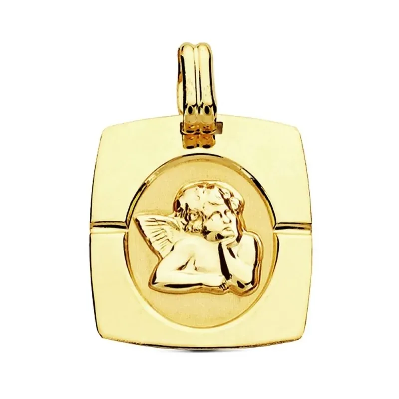 Colgante oro 9k marco angelito 20mm. [AB3210]