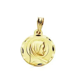 Medalla oro 9k Virgen María Francesa 14mm. ligera [AB3242]