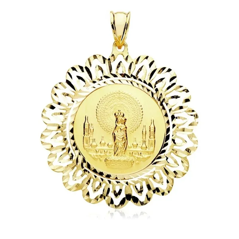 Medalla oro 9k Virgen del Pilar 36mm. 4.65gr.  [AB3252]