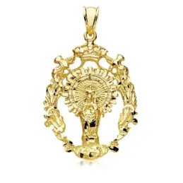 Colgante oro 9k Virgen del Pilar escudo 35mm. 5,85gr. [AB3264]