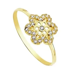 Sortija oro 18k flor multipiedra 9mm. [AB3327]