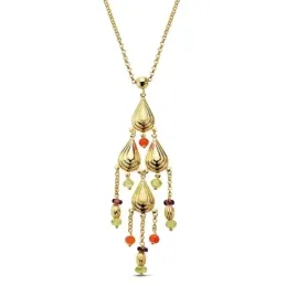 Gargantilla oro 18k lágrimas piedra roja 42cm. 9,25gr.  [AB3338]