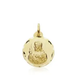 Medalla oro 18k escapulario Cristo y Candelaria 16mm. 1,55gr [AB3349]