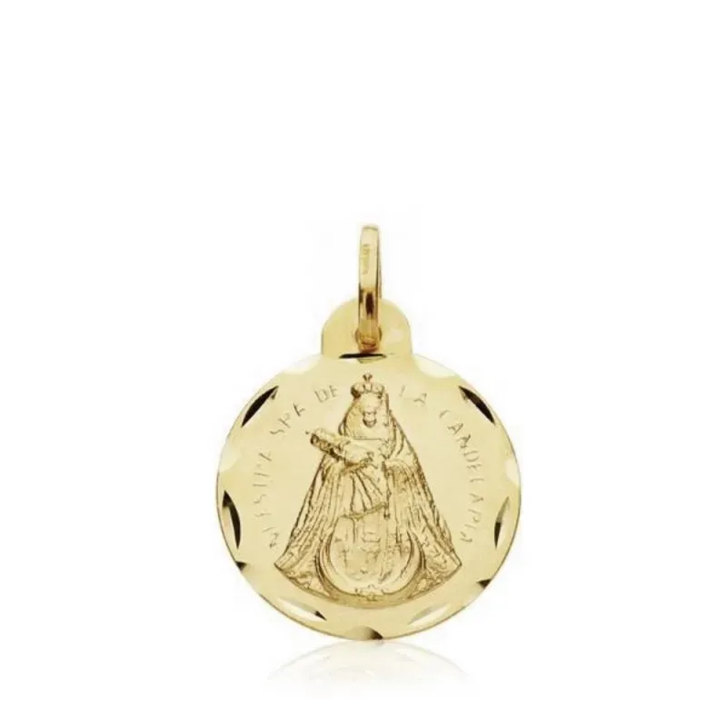 Medalla oro 18k escapulario Cristo y Candelaria 16mm. 1,55gr [AB3349]