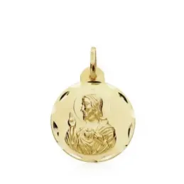 Medalla oro 18k escapulario Cristo y Candelaria 18mm. 1,90gr [AB3350]