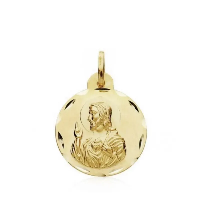 Medalla oro 18k escapulario Cristo y Candelaria 18mm. 1,90gr [AB3350]