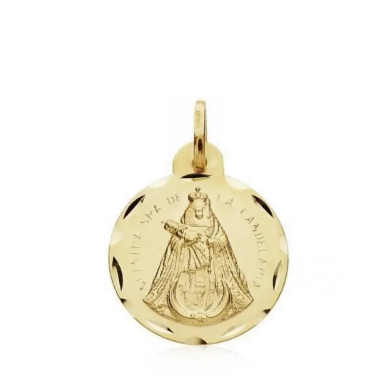 Medalla oro 18k escapulario Cristo y Candelaria 18mm. 1,90gr [AB3350]