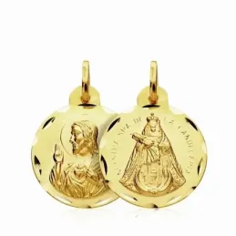 Medalla oro 18k escapulario Cristo y Candelaria 18mm. 1,90gr [AB3350]