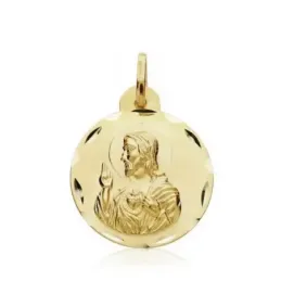 Medalla oro 18k escapulario Cristo y Candelaria 20mm. 2,30gr [AB3351]