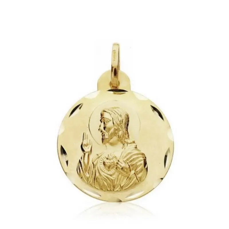 Medalla oro 18k escapulario Cristo y Candelaria 20mm. 2,30gr [AB3351]
