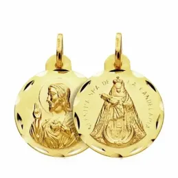 Medalla oro 18k escapulario Cristo y Candelaria 20mm. 2,30gr [AB3351]
