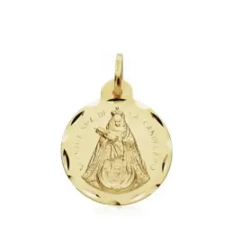 Medalla oro 18k escapulario Laguna y Candelaria 20mm.  [AB3353]