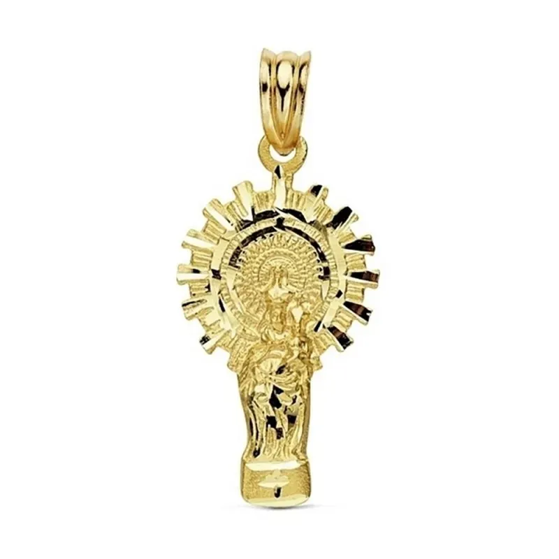 Colgante oro 18k Virgen del Pilar silueta 28mm. 2,65gr. [AB3375]
