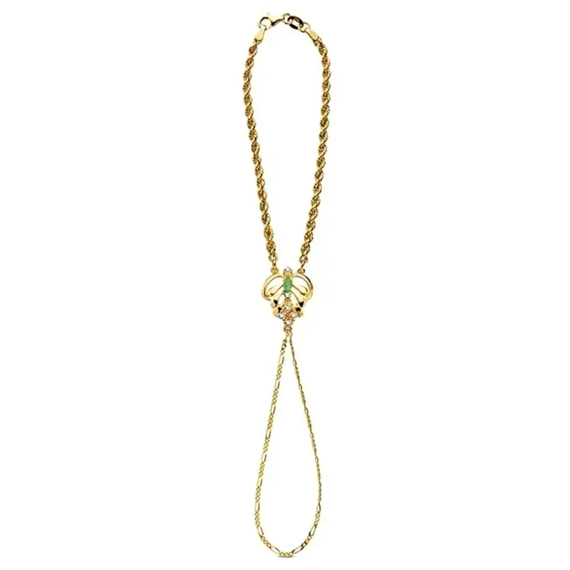 Pulsera oro 18k india piña y cordón 9,85gr.  [AB3377]
