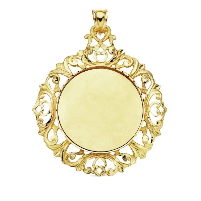 Medalla oro 18k disco liso tallado 47mm. 8,80gr. [AB3381]