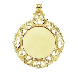 Medalla oro 18k disco liso tallado 47mm. 8,80gr. [AB3381GR]