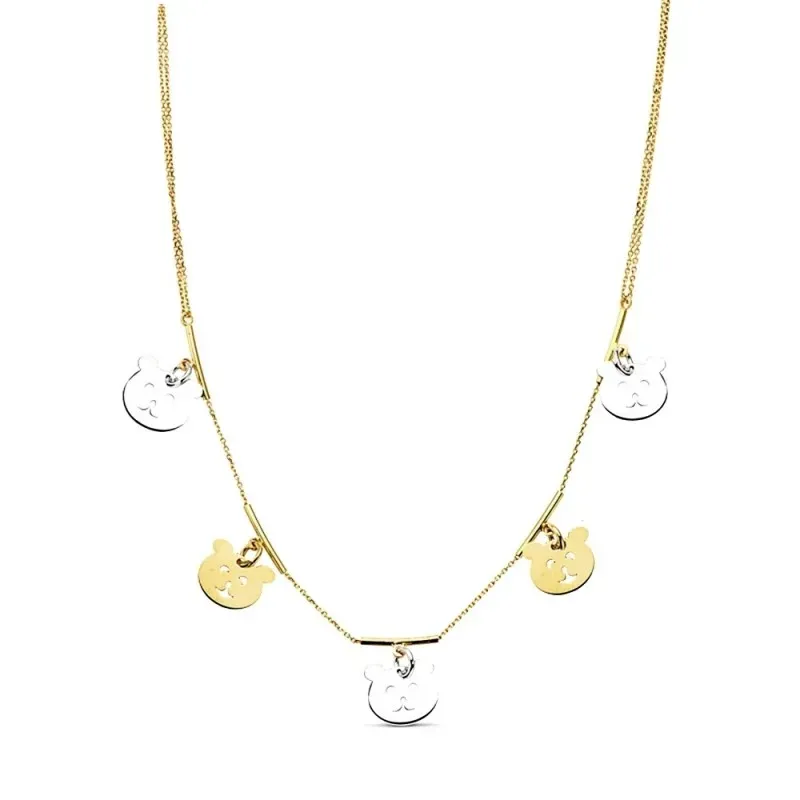 Gargantilla oro 18k bicolor ositos 42cm. 7,50gr.  [AB3384]