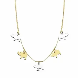 Gargantilla oro 18k bicolor elefantes 42cm. 8,35gr.  [AB3386]