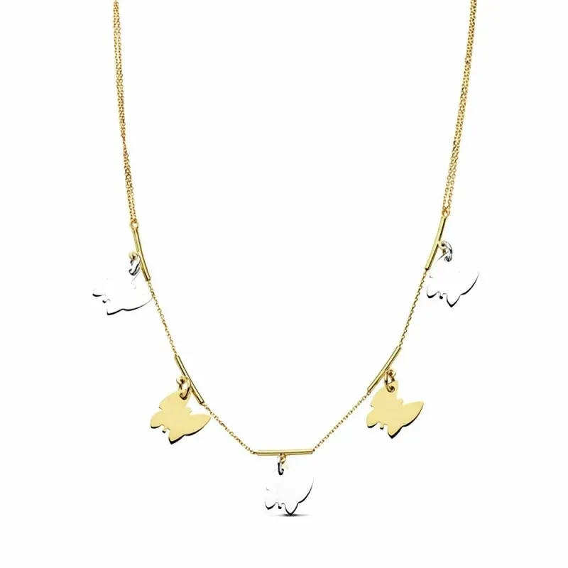 Gargantilla oro 18k bicolor mariposas 42cm. 7,75gr.  [AB3388]