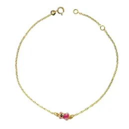 Pulsera oro 18k osito esmaltado 18cm. 1,20gr. [AB3400]