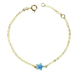 Pulsera oro 18k estrella esmaltada 14cm. 1,05gr. [AB3402]