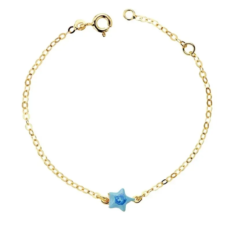 Pulsera oro 18k estrella esmaltada 14cm. 1,05gr. [AB3402]
