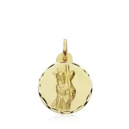 Medalla oro 18k escapulario Gran Poder Macarena 17mm. [AB3413]