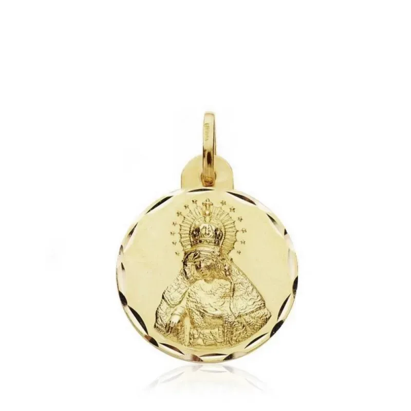 Medalla oro 18k escapulario Gran Poder Macarena 17mm. [AB3413]